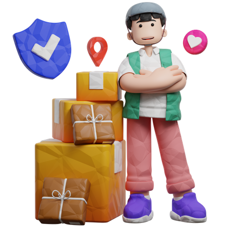 Delivery Doing Secure Delivery  3D Illustration