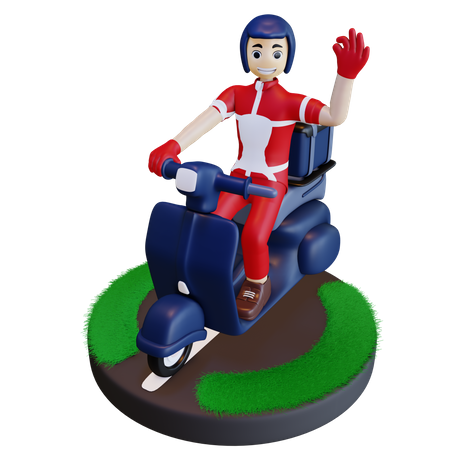 Delivery done by delivery executive  3D Icon