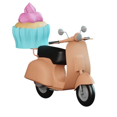 Delivery Food Scooter  3D Icon