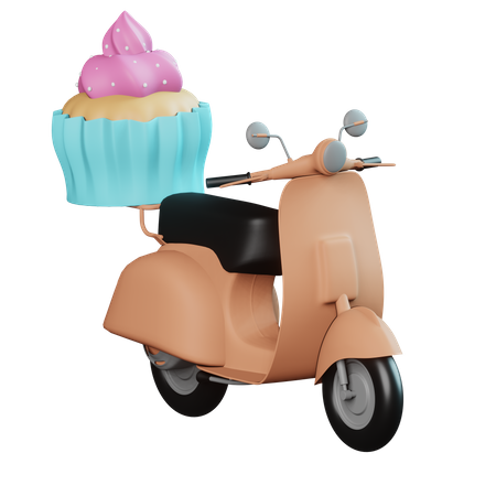 Delivery Food Scooter  3D Icon