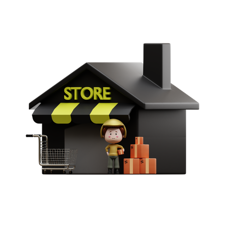 Delivery goods warehouse  3D Illustration