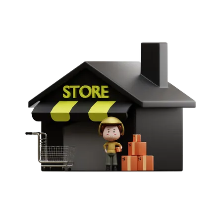 Delivery goods warehouse  3D Illustration
