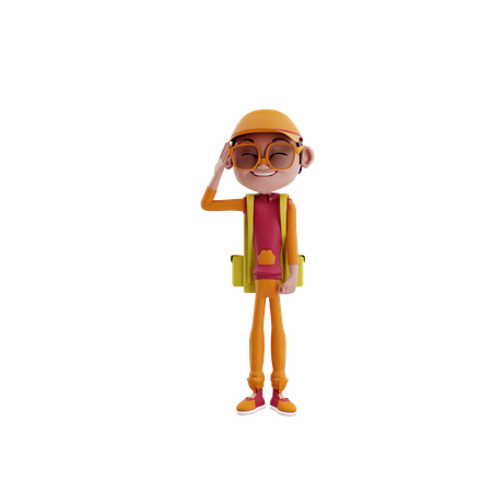 Delivery guy at service  3D Illustration