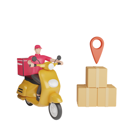 Delivery guy on scooter  3D Icon