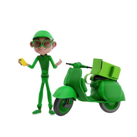 Delivery guy ready for delivery  3D Illustration