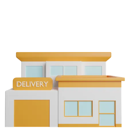 Buliding Delivery Store Post Shipping 3D Illustration