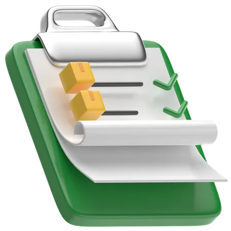 List Of Delivered Boxes On Document Holder 3D Icon