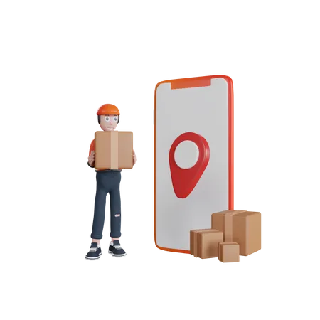 Delivery Location  3D Illustration