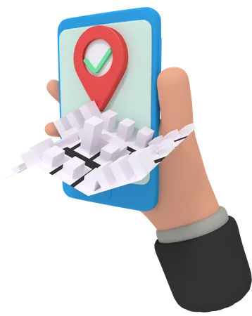 3 D Rendering Of Delivery Location In Phone 3D Illustration