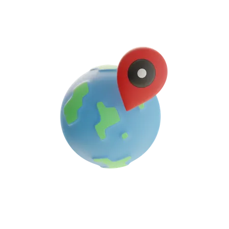Delivery Location Map Globe  3D Icon