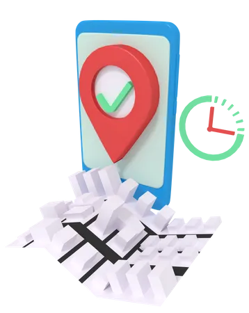 3 D Rendering Of Fast Delivery Location In Phone 3D Illustration