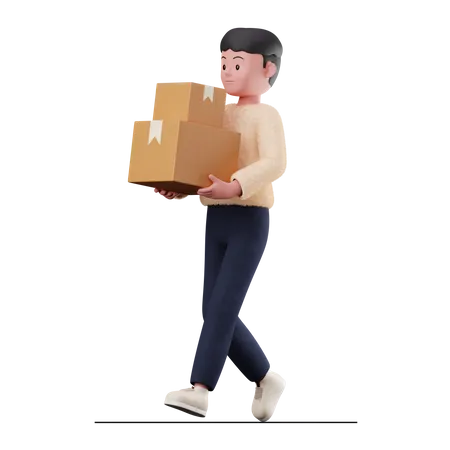 Delivery Man 3D Illustration