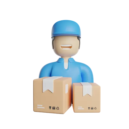 Courir Delivery Shipping 3D Icon