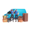 3d delivery-man logo
