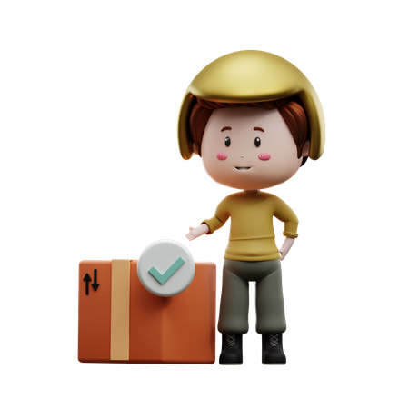 Delivery man completed delivery  3D Illustration