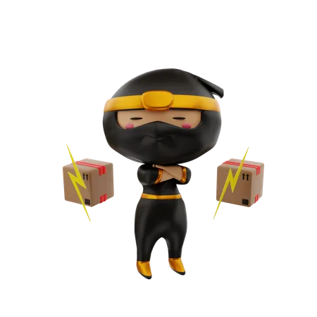 Delivery man completed shipment  3D Illustration