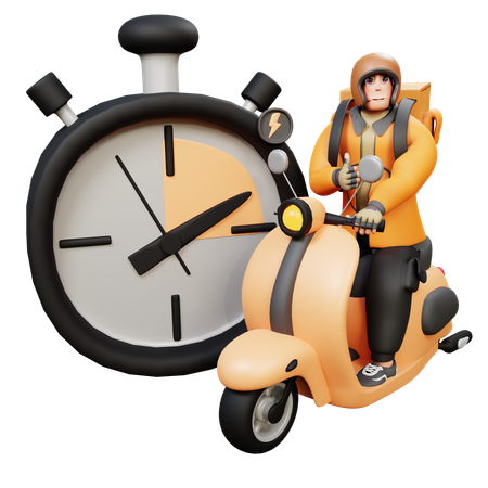 Delivery Man Delivered On Time  3D Illustration