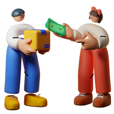 Delivery man Doing Cash on Delivery  3D Icon