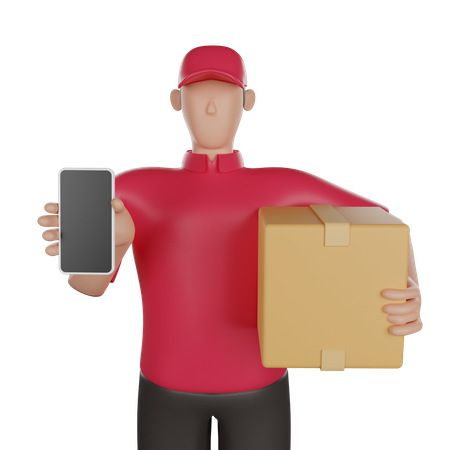 Delivery man doing online delivery  3D Icon