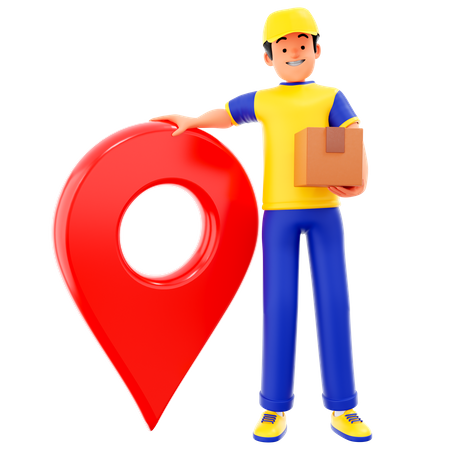 Delivery Man Doing Parcel Tracking  3D Illustration