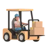 Delivery Man Driving Forklift