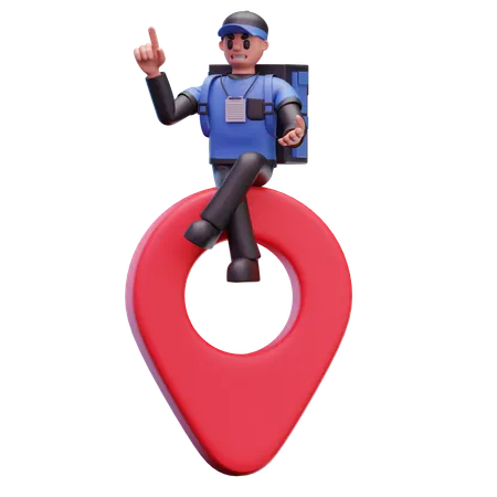 Delivery Man Find Delivery Location  3D Icon