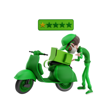 Delivery man getting bad review  3D Icon