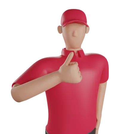 Delivery man giving good review  3D Illustration