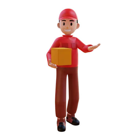 Delivery Man Going For Delivery  3D Illustration