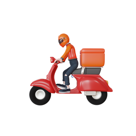 Delivery man going for Delivery  3D Illustration