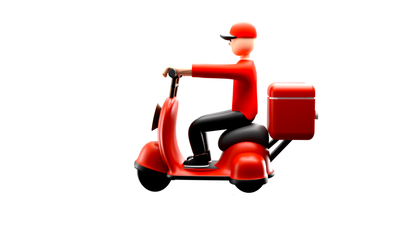 Delivery man going to deliver parcel  3D Icon