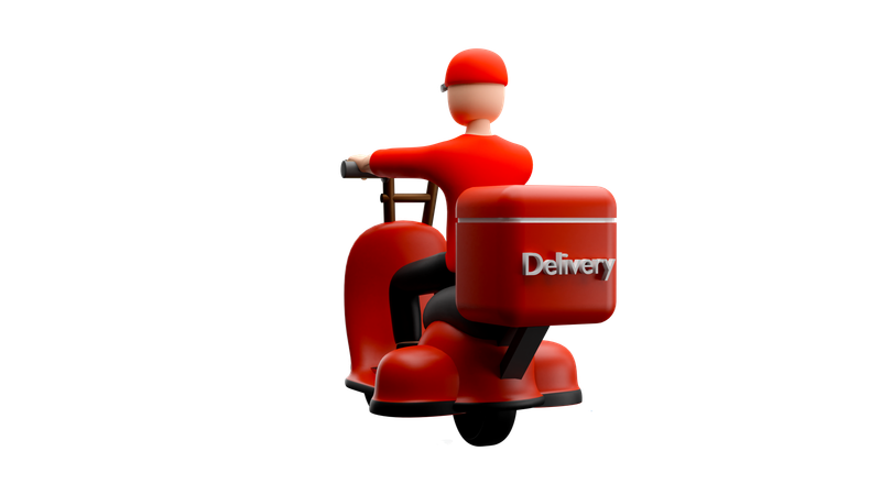 Delivery Man Going To Deliver Parcel  3D Icon