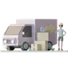 Delivery Man Making Deliveries