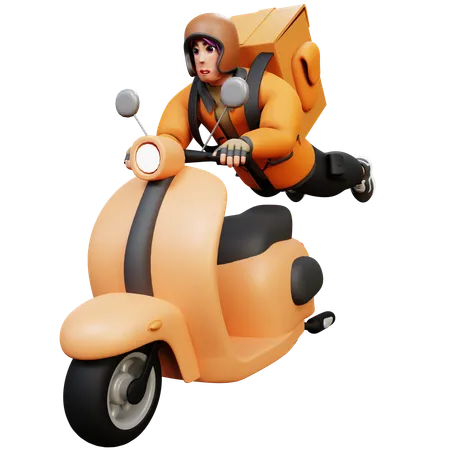 Delivery Man Provide Express Delivery  3D Illustration