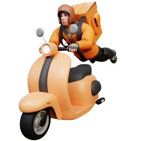Delivery Man Provide Express Delivery  3D Icon