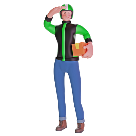 Delivery man salute 3D Illustration