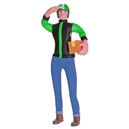 Delivery man salute  3D Illustration