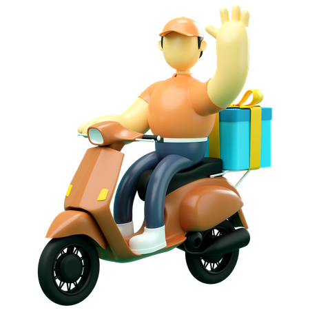 Delivery man saying hello  3D Illustration