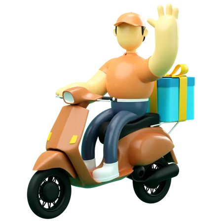 Delivery man saying hello  3D Illustration