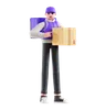 Delivery Man showing delivery box