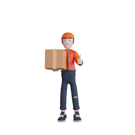 Delivery man showing thumbs up  3D Icon