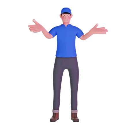 Delivery man standing 3D Illustration
