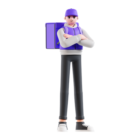 Delivery Man standing  3D Illustration