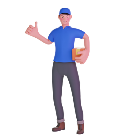 Delivery man thumbs up  3D Icon