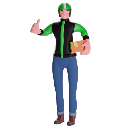 Delivery man thumbs up  3D Icon
