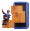 Delivery Man Watching Online Delivery