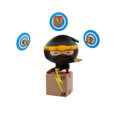 Delivery man with Delivery Target 3D Illustration