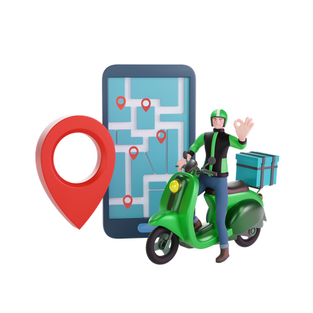 Delivery man with maps  3D Icon