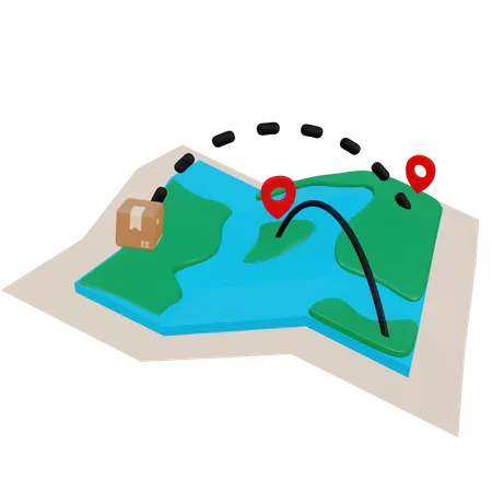 Delivery Map  3D Illustration