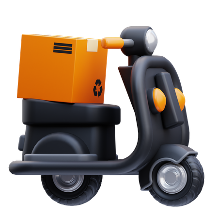 Delivery Motorcycle  3D Icon